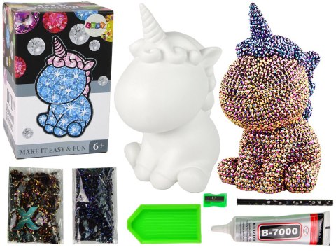Zestaw Jednorożec DIY Diamenty Kryształki Brązowy LEAN TOYS