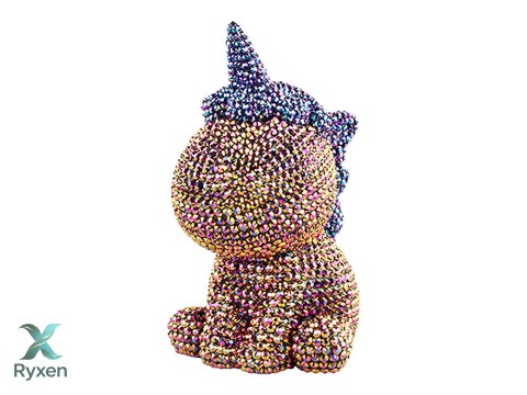 Zestaw Jednorożec DIY Diamenty Kryształki Brązowy LEAN TOYS
