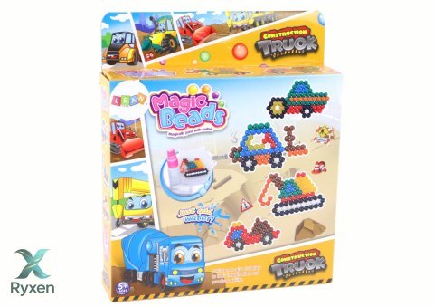Zestaw Koralików Wodnych DIY Magiczne Koraliki 8 Kolorów Pojazdy Budowlane LEAN TOYS