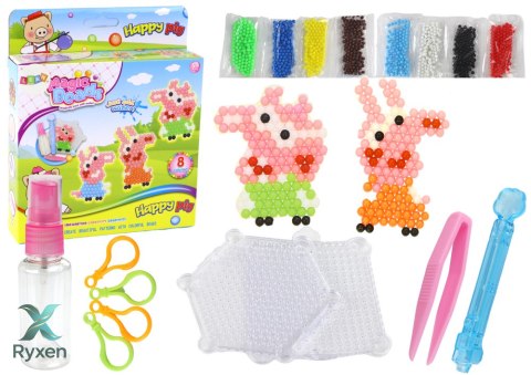Zestaw Koralików Wodnych DIY Magiczne Koraliki 8 Kolorów Świnki LEAN TOYS