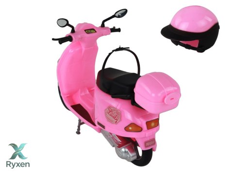 Zestaw Lalka Na Skuterze Różowa Ruchome Elementy LEAN TOYS