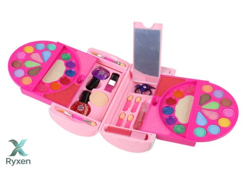 Zestaw Piękności Do Makijażu W Kuferku Cienie Do Powiek Różowy LEAN TOYS