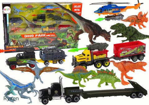 Zestaw Pojazdów Duży Helikopter Dinozaury 8 Szt. LEAN TOYS
