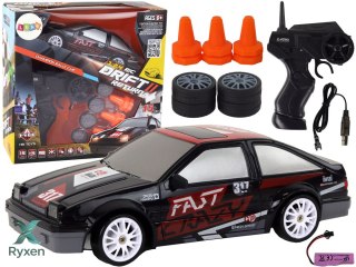 Autko Sportowe Zdalnie Sterowane R/C 1:24 Czarne Wymienne Koła LEAN TOYS