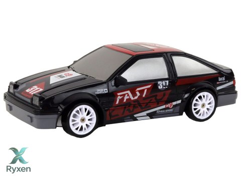 Autko Sportowe Zdalnie Sterowane R/C 1:24 Czarne Wymienne Koła LEAN TOYS