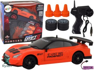 Autko Sportowe Zdalnie Sterowane R/C 1:24 Pomarańczowe Wymienne Koła LEAN TOYS