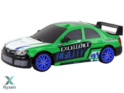 Autko Sportowe Zdalnie Sterowane R/C 1:24 Zielone Wymienne Koła LEAN TOYS