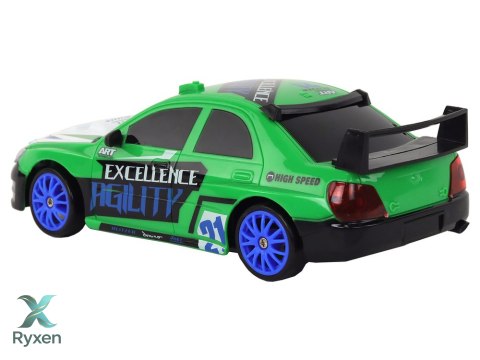 Autko Sportowe Zdalnie Sterowane R/C 1:24 Zielone Wymienne Koła LEAN TOYS