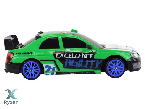 Autko Sportowe Zdalnie Sterowane R/C 1:24 Zielone Wymienne Koła LEAN TOYS