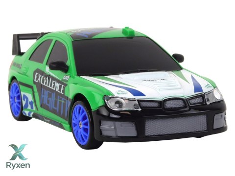 Autko Sportowe Zdalnie Sterowane R/C 1:24 Zielone Wymienne Koła LEAN TOYS