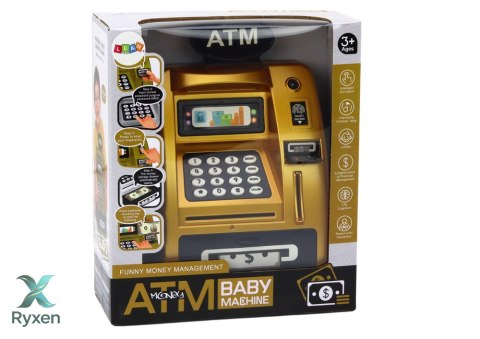 Bankomat Skarbonka Dla Dzieci Nauka Oszczędzania Złoto Czarny LEAN TOYS