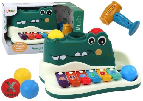 Cymbałki Pianinko Krokodyl Organki Interaktywne Instrument Edukacyjny LEAN TOYS