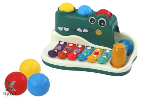 Cymbałki Pianinko Krokodyl Organki Interaktywne Instrument Edukacyjny LEAN TOYS