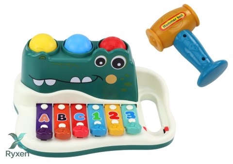 Cymbałki Pianinko Krokodyl Organki Interaktywne Instrument Edukacyjny LEAN TOYS