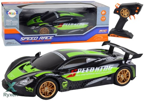 Duże Auto Sportowe Zdalnie Sterowane 1:10 Zielono-Czarne LEAN TOYS