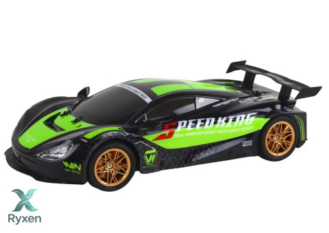 Duże Auto Sportowe Zdalnie Sterowane 1:10 Zielono-Czarne LEAN TOYS