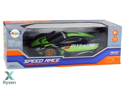 Duże Auto Sportowe Zdalnie Sterowane 1:10 Zielono-Czarne LEAN TOYS