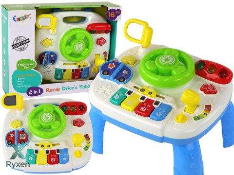 Edukacyjny Interaktywny Stolik Tablica 2w1 Dla Maluchów Kierownica LEAN TOYS