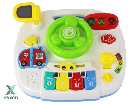 Edukacyjny Interaktywny Stolik Tablica 2w1 Dla Maluchów Kierownica LEAN TOYS