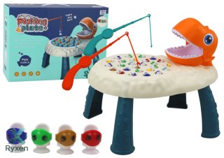 Gra Zręcznościowa Łowienie Rybek Stolik Dinozaur Pomarańczowy LEAN TOYS