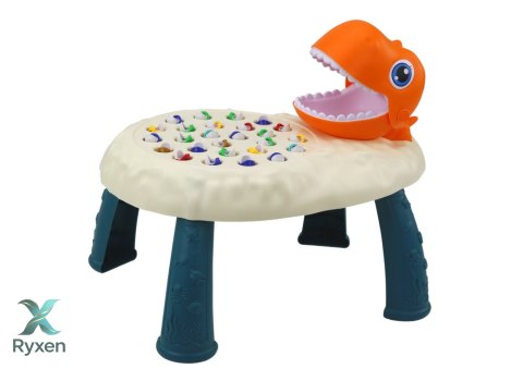 Gra Zręcznościowa Łowienie Rybek Stolik Dinozaur Pomarańczowy LEAN TOYS