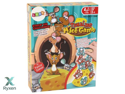Gra Zręcznościowa Myszki Balansujące Serowa Wieża 12 ele. Lekcja Matematyki LEAN TOYS