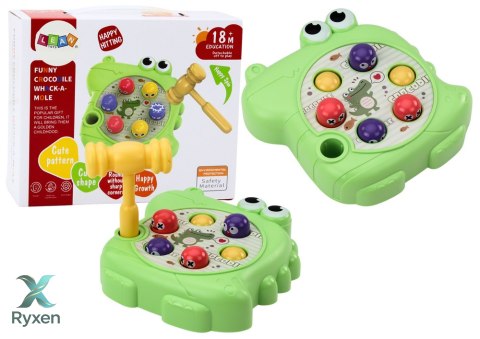 Gra Zręcznościowa Wac A Mole Krokodyl Młotek Zielony LEAN TOYS