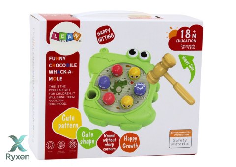 Gra Zręcznościowa Wac A Mole Krokodyl Młotek Zielony LEAN TOYS