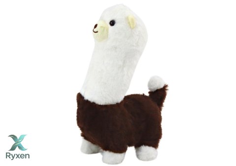 Interaktywne Zwierzątko Lama Alpaka Chodzi Gra Brązowa 23 cm LEAN TOYS