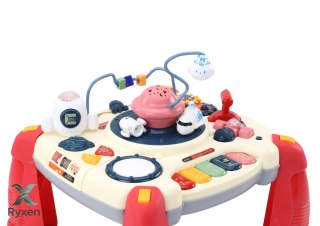 Interaktywny Stoliczek Edukacyjny Panel Dziecięcy Pianinko Kosmos Czerwony LEAN TOYS
