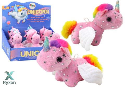 Jednorożec Konik Pluszowy Naciągany Skaczący Różowy LEAN TOYS