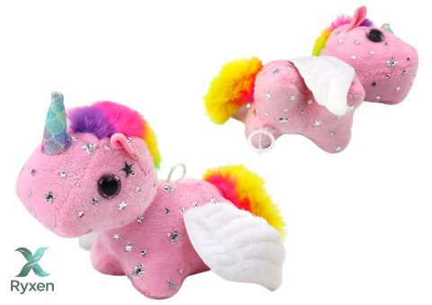 Jednorożec Konik Pluszowy Naciągany Skaczący Różowy LEAN TOYS