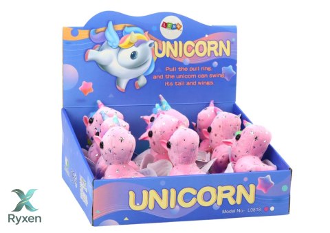 Jednorożec Konik Pluszowy Naciągany Skaczący Różowy LEAN TOYS