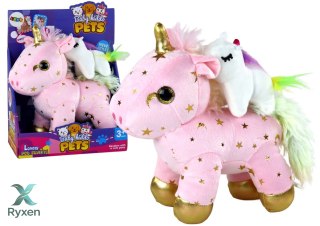 Jednorożec Pluszak Usypiacz Kołysanka Różowy W Gwiazdki LEAN TOYS