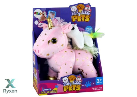 Jednorożec Pluszak Usypiacz Kołysanka Różowy W Gwiazdki LEAN TOYS