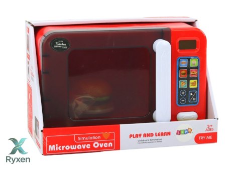 Kuchenka Mikrofalowa Mikrofala Zabawkowa Czerwona Dodatki LEAN TOYS