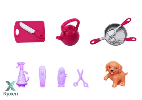 Lalka Anlily 4w1 Lekarz Fryzjer Kucharka Zwierzęta Ubrania Akcesoria LEAN TOYS