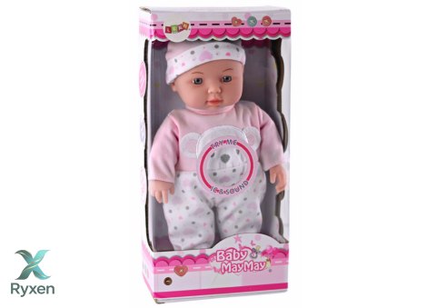Lalka Bobas Różowa Piżamka z Misiem Czapeczka Dźwięki LEAN TOYS