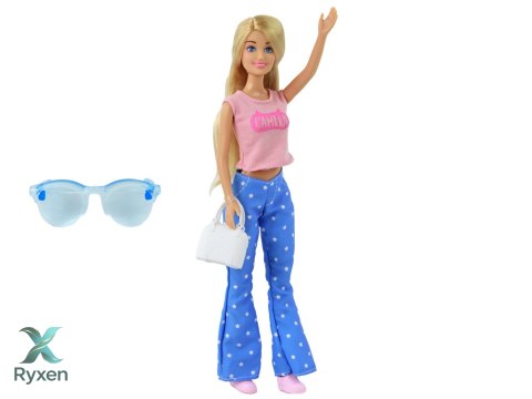 Lalka Dla Dzieci Anlily Długie Blond Włosy Torebka Okulary Różowa Bluzka LEAN TOYS