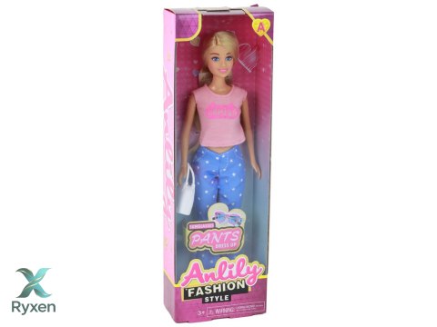 Lalka Dla Dzieci Anlily Długie Blond Włosy Torebka Okulary Różowa Bluzka LEAN TOYS