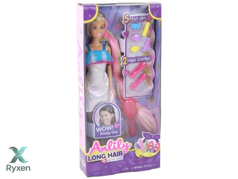 Lalki Anlily Długie Blond Włosy Stylizacja Fryzur LEAN TOYS