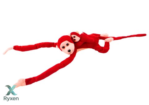 Maskotka Pluszowa Małpka z Dzieckiem Czerwona 70 cm LEAN TOYS
