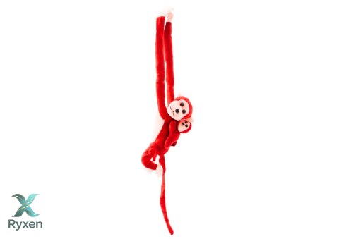 Maskotka Pluszowa Małpka z Dzieckiem Czerwona 90 cm LEAN TOYS