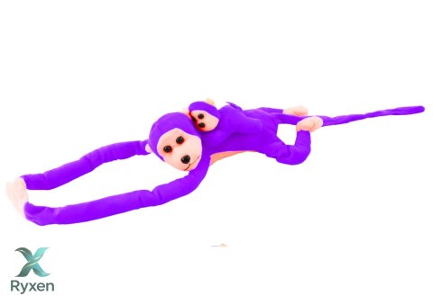 Maskotka Pluszowa Małpka z Dzieckiem Fioletowa 70 cm LEAN TOYS