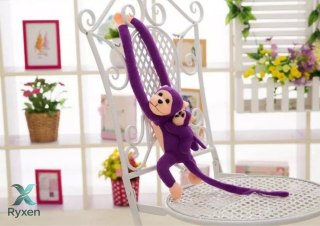 Maskotka Pluszowa Małpka z Dzieckiem Fioletowa 90 cm LEAN TOYS
