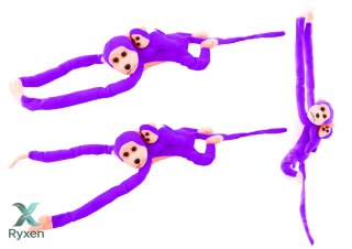 Maskotka Pluszowa Małpka z Dzieckiem Fioletowa 90 cm LEAN TOYS
