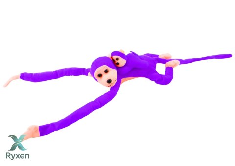 Maskotka Pluszowa Małpka z Dzieckiem Fioletowa 90 cm LEAN TOYS