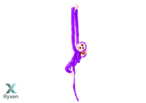 Maskotka Pluszowa Małpka z Dzieckiem Fioletowa 90 cm LEAN TOYS