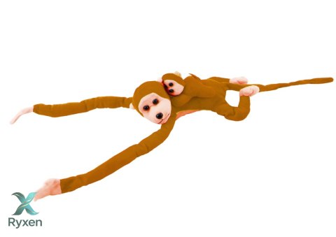 Maskotka Pluszowa Małpka z Dzieckiem Jasno Brązowa 70 cm LEAN TOYS