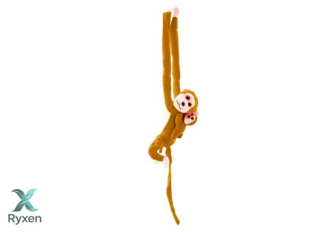 Maskotka Pluszowa Małpka z Dzieckiem Jasno Brązowa 70 cm LEAN TOYS
